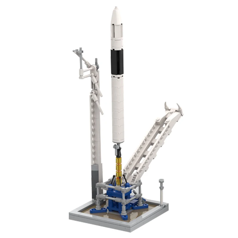 Bloques de construcción para niños, juguete de ladrillos para armar nave espacial Falcon 1 y Launch Pad, escala Saturn V, ideal para regalo