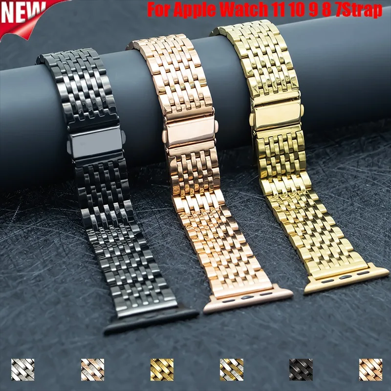 

Металлический ремешок для Apple Watch Ultra 3/2/1 49 мм S11 10 42 46 мм 45 мм 44 мм Ремешок-звено для Iwatch Series 9 8 7 6 5 4 Se 3 2 1 Браслет