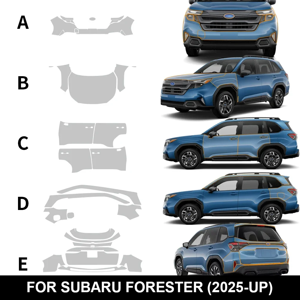 

Защитная пленка для автомобильной краски Subaru Forester 2025, предварительно вырезанная наклейка на тело, комплект бюстгальтера против царапин, аксессуары, прозрачный Стайлинг из ТПУ