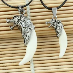 quality Wolf Tooth Pendant Necklace Vintage Dragon Titanium Pendant Men Jewelry Tribal cool punk rock Rider party birthday gift