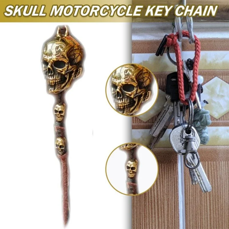 Motorcycle Guardian Ride Bell Accessory Keychain Biker Skull Bell for Motorcycles Biker Bell lucky Key Chain Hangings Gift