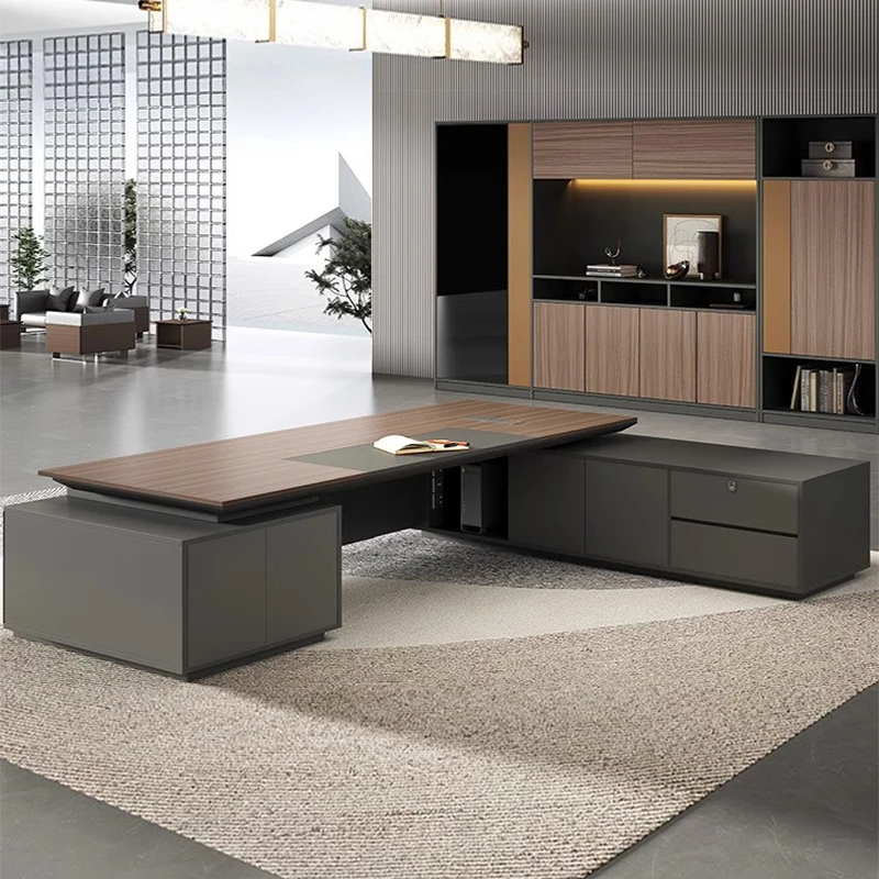 Guangdong office furniture desk, executive desk, modern light luxury office furniture, high-end executive desk, manager des
