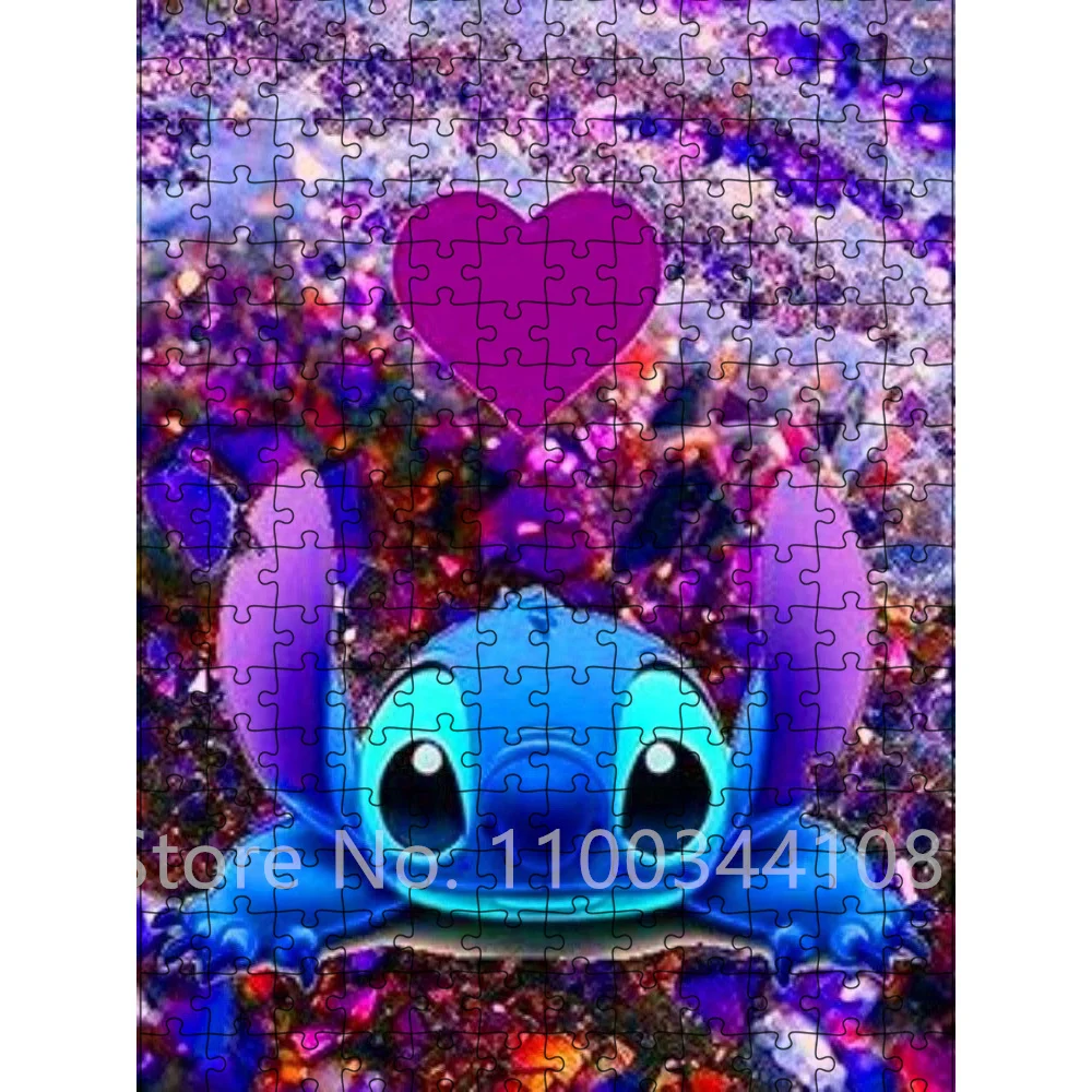 300/500/1000ชิ้นปริศนา Disney Stitch จิ๊กซอว์รูปการ์ตูนสำหรับผู้ใหญ่เด็กของเล่นเพื่อการศึกษา Diy ของขวัญ Decongest เกม