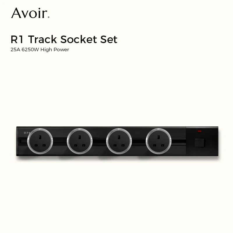 Avoir R1 Rail Socket Removable LED Halo Track Socket On Wall Mounted Embedded Aluminum Power Plug adapter Electrical Outlets AD6