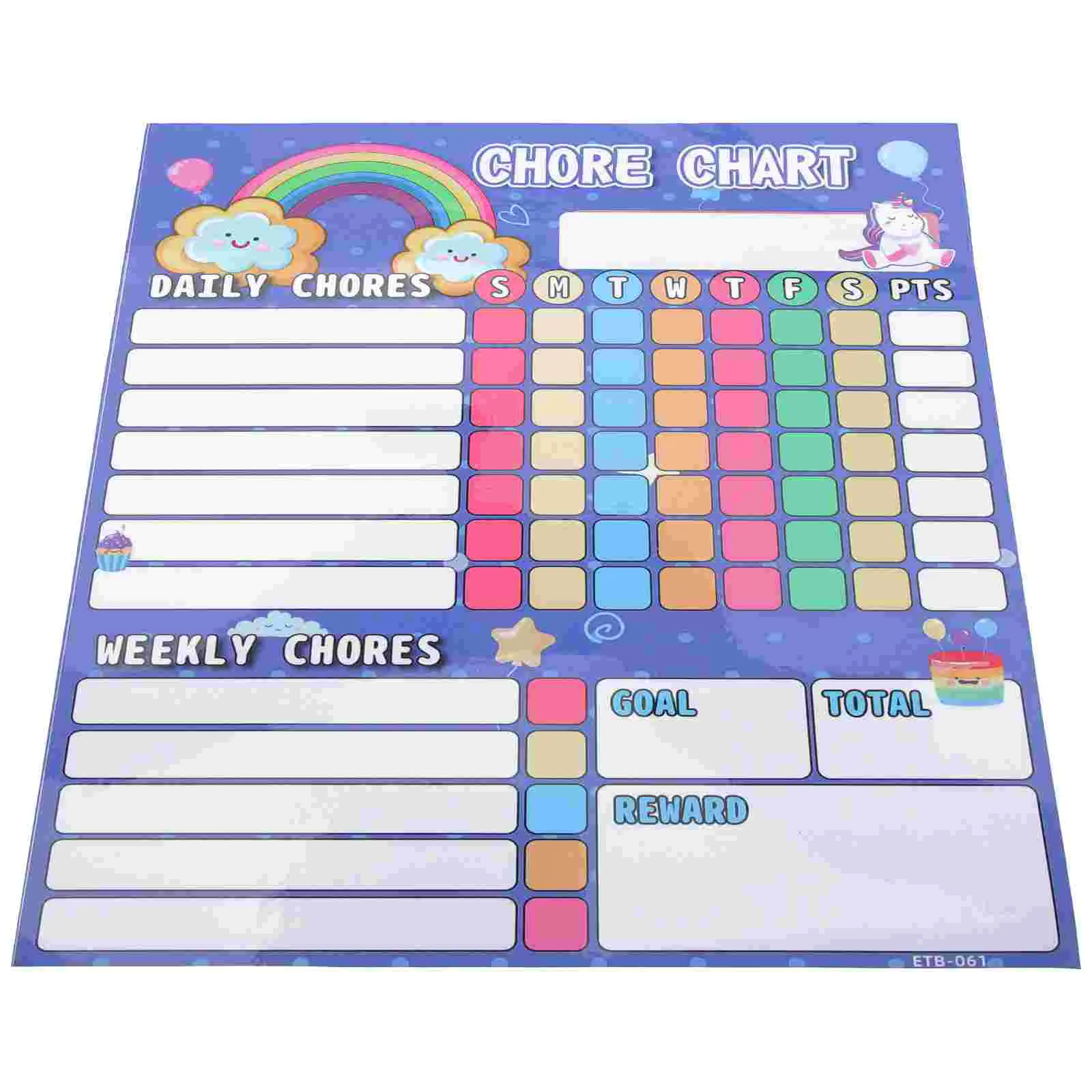 

Children's List Reward Chart for Kids Behavior Magnetic Self-discipline Home Good