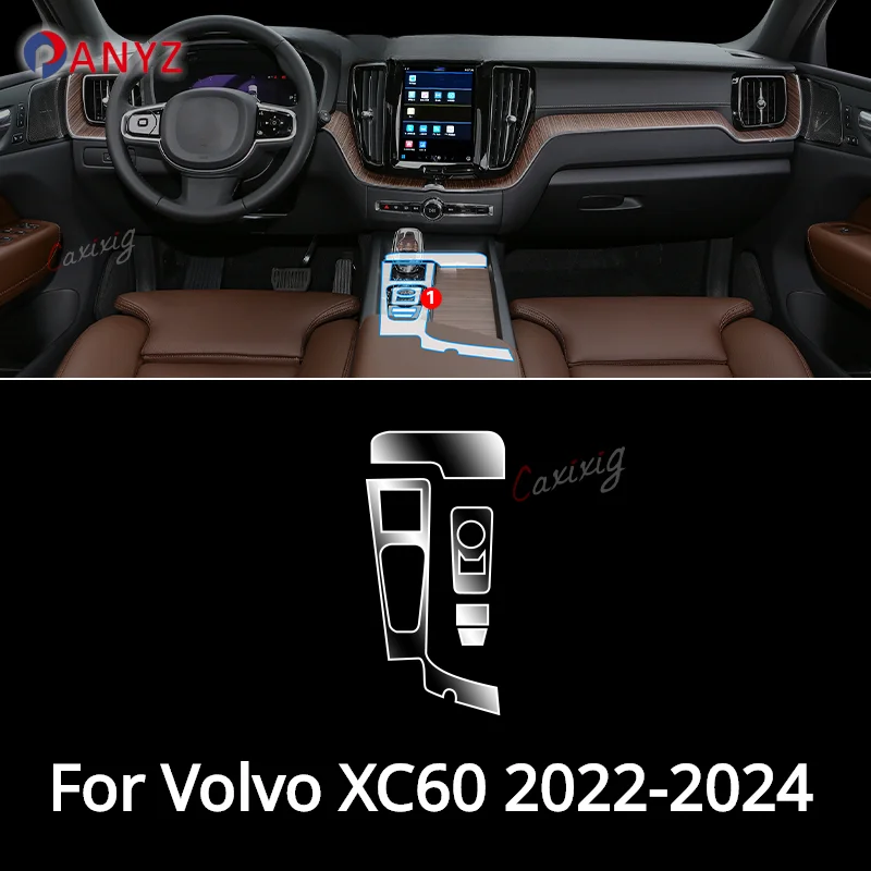 For Volvo XC60 2022-2024 Car interior Accessories film transparent TPU Navigation Gear Panel Center Console Anti-scratch resist