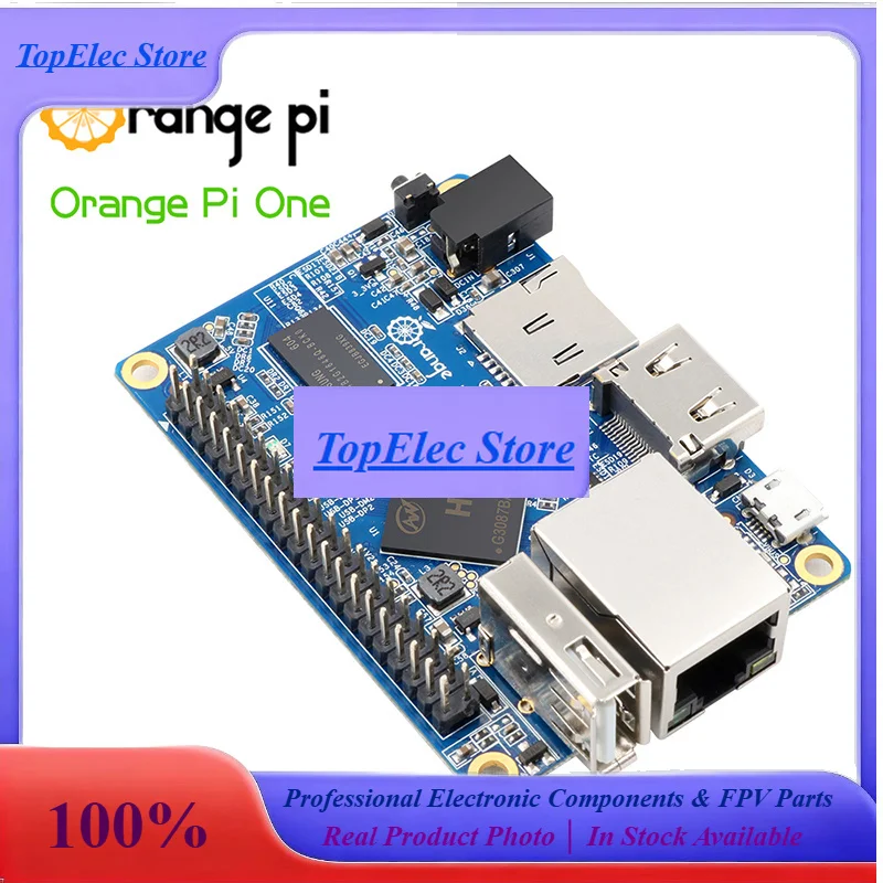 TopEsOrange Pi One 1GB RAM Mini PC Allwinner H3 SoC DDR3 Quad-Core Single Board Computer Support Android Linux OS Development Bo