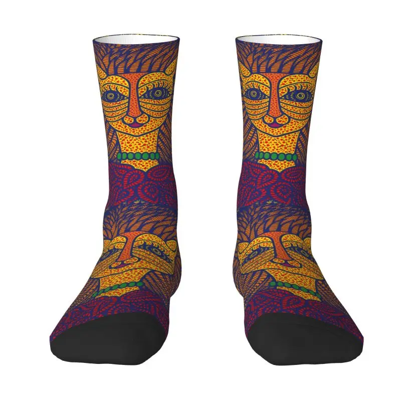 Cool Mens Yayoi Kusama Self-Portrait Dress Socks Unisex Comfortable Warm 3D Printing Abstract Art Crew Socks