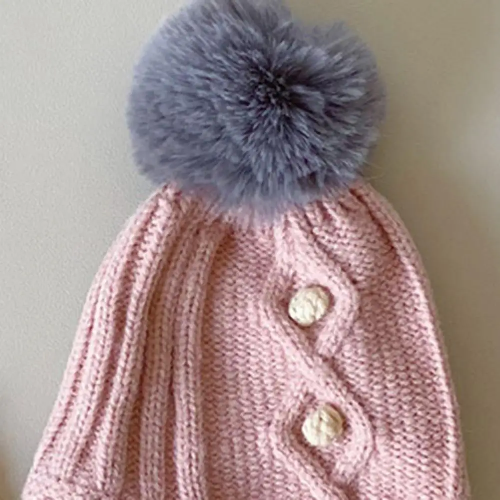 Kids Cozy Hat Scarf Set Kids Winter Hat Scarf Set Soft Cable Knit Pom-pom with Warm Matching Scarf Toddler Boys Girls Autumn