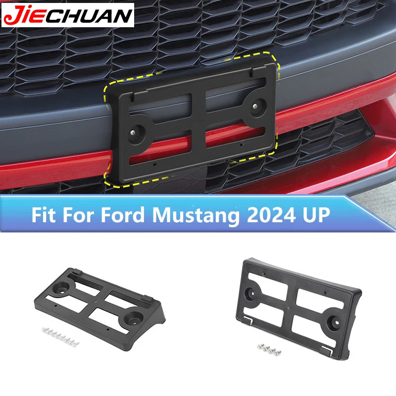 

JIECHUAN автомобильный передний держатель номерного знака для Ford Mustang 2018-2023 2024, стандартные автомобильные внешние аксессуары США