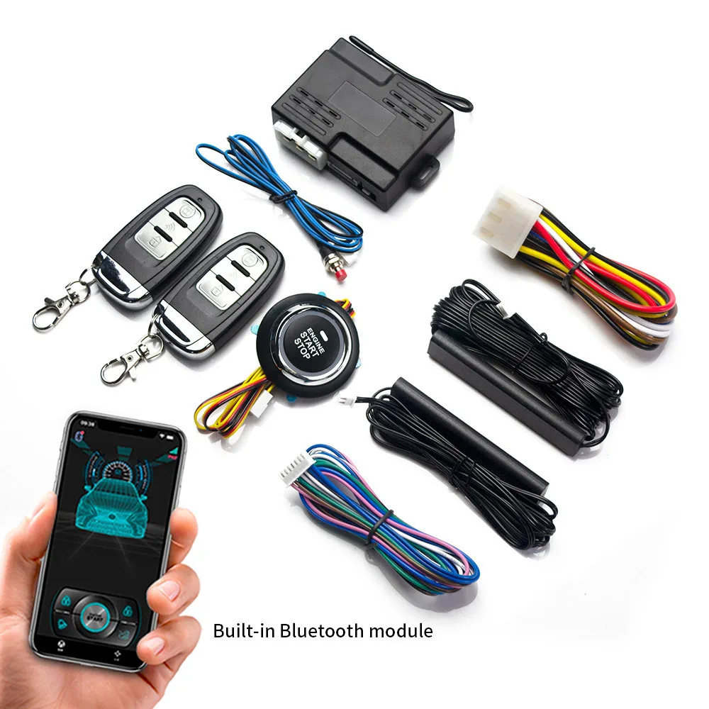 Universal Car Anti‑Theft Alarm, Push Button Start Stop PKE Keyless Entry Remote Engine Start System