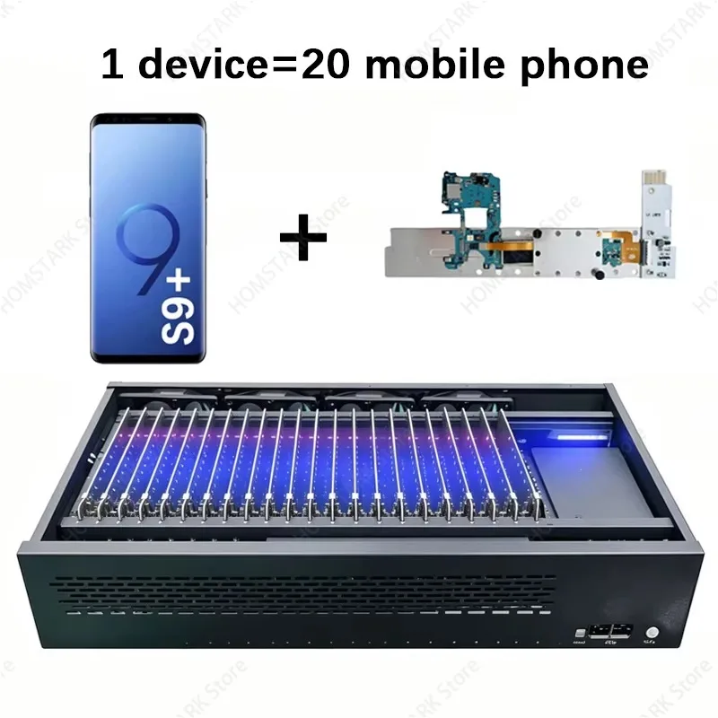 20‑Slots Android Smartphone Chassis, Motherboard Host Box for Phone‑Farm Multi‑Device Unified‑Management Equipment Accessory