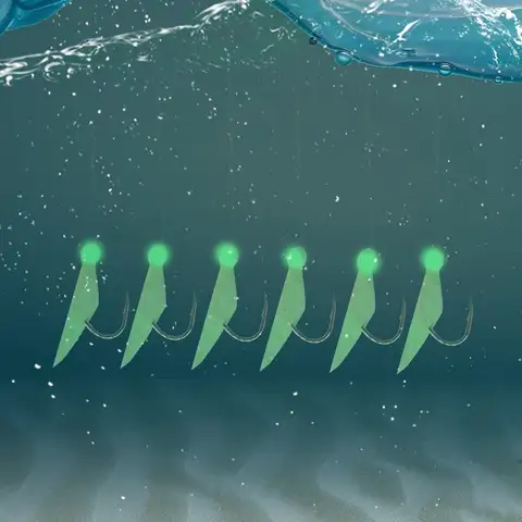 100/200-pack Saltvattenfiskedrag Levande bete Riggar Lysande Pärlor Strängkrok Äkta Fiskskinn Makrill Småfisk Havsfiske Rig 10 best sales makrillriggar - №4