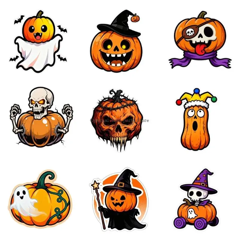 

Unique Pumpkin Design Halloween Car Decals Waterproof Decal for Vehicles Window
