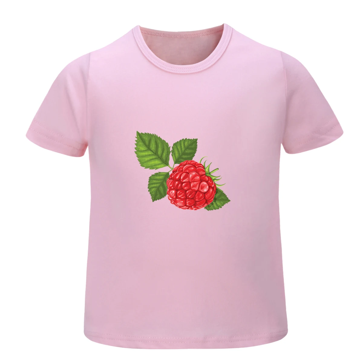 New Summer T Shirt Cute Raspberry Delicious Fruit Children Short Sleeves T-Shirts Kids Print Tees Fun Sweet Girls Clothes Tops