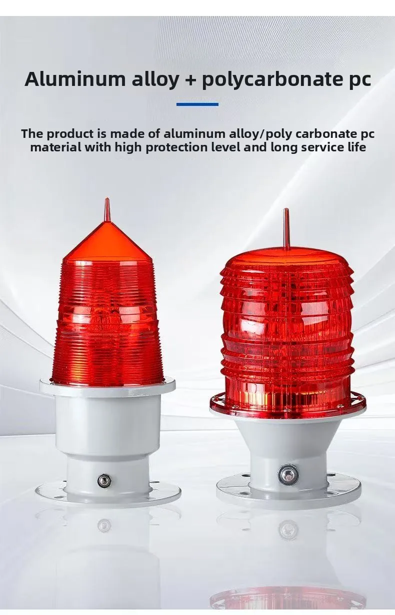 15W/20W 24V/220V LED Light Control Aviation Obstruction Light Solar Powered Beacon High-rise Warning Light Flashing Signal Lamp