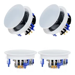 Herdio 6.5'' 640 Watts 2-Way Bluetooth Ceiling Speakers Package Great For Home Theater System Living Room Flush Mount Wired