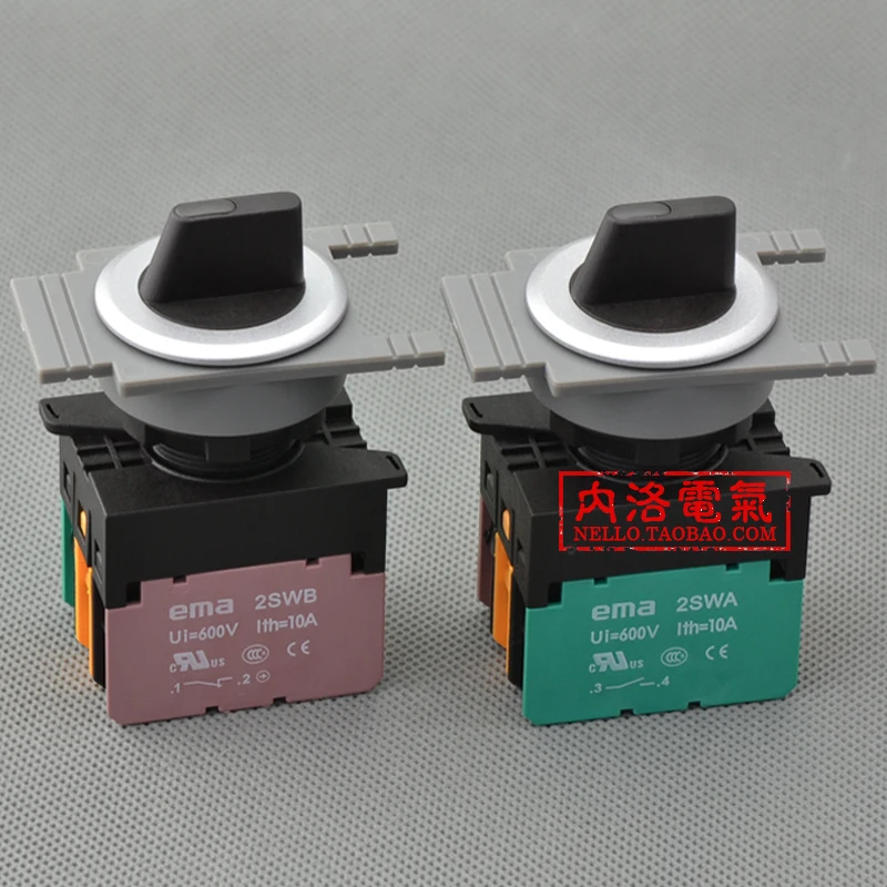 [SA]EMA 30mm illuminated selector switch E3S3K/4K/5K * .I knob 3 files self-resetting / auto-lock 6/12 / 24V AC110V/220V--10pcs