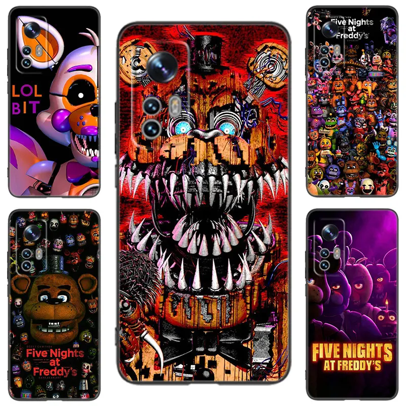 FNAF F-Five N-Nights at-Freddys Black Silicone Phone Case For Xiaomi 9T 10T 11T 12 12S 13T 14 Pro 9 SE 11 Lite 12T 12X A1 A2 A3