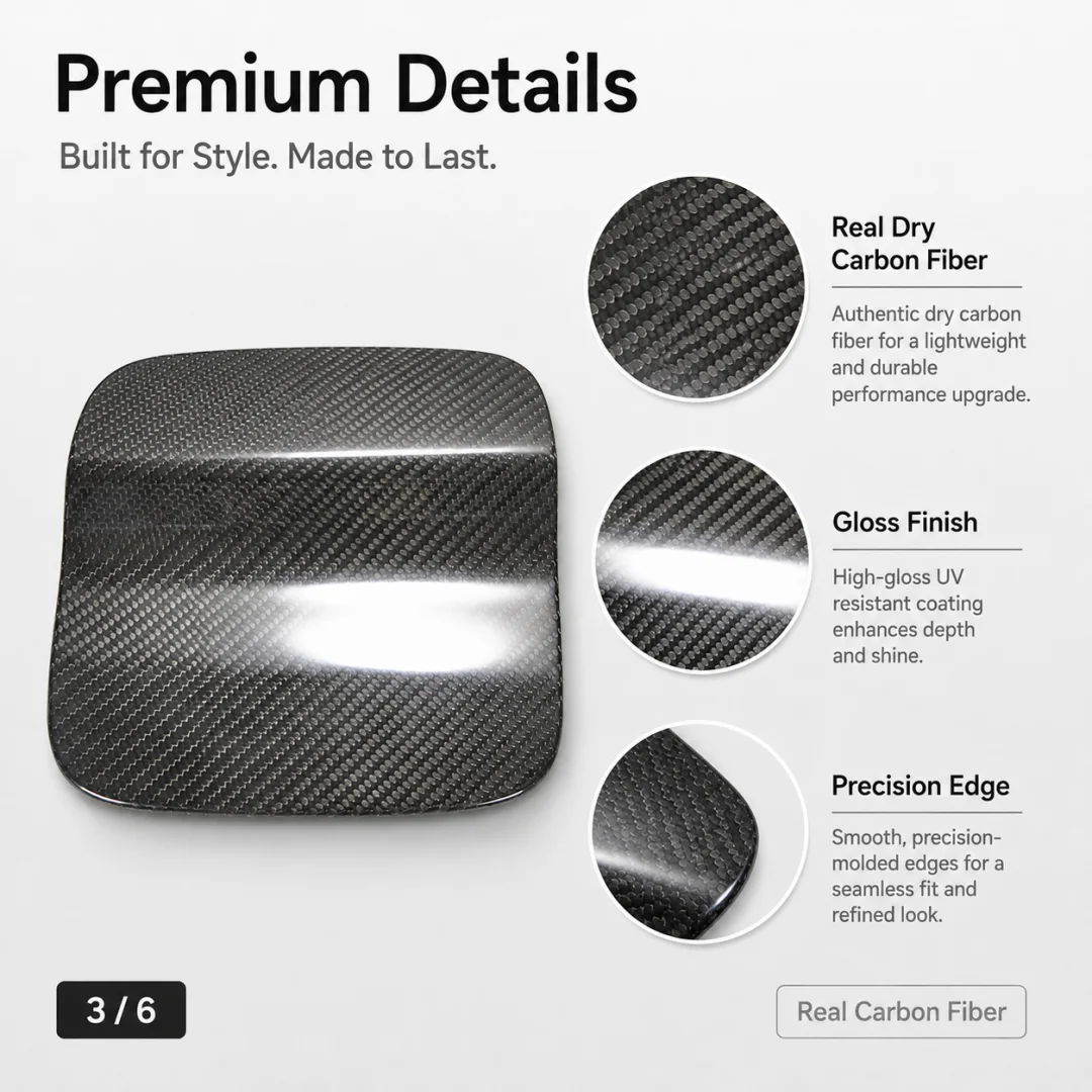 Genuine dry carbon fiber fuel tank cap sticker suitable for BMW X5 F15 2014-2018 dry carbon fuel tank cap cover. view 3