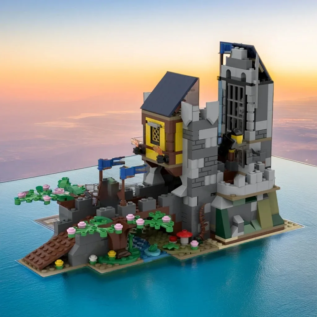 

521PCS MOC Medieval Castle Black Falcon Tower Model Collectible Display DIY Creative Brick Home Decor Gift Decoration Building