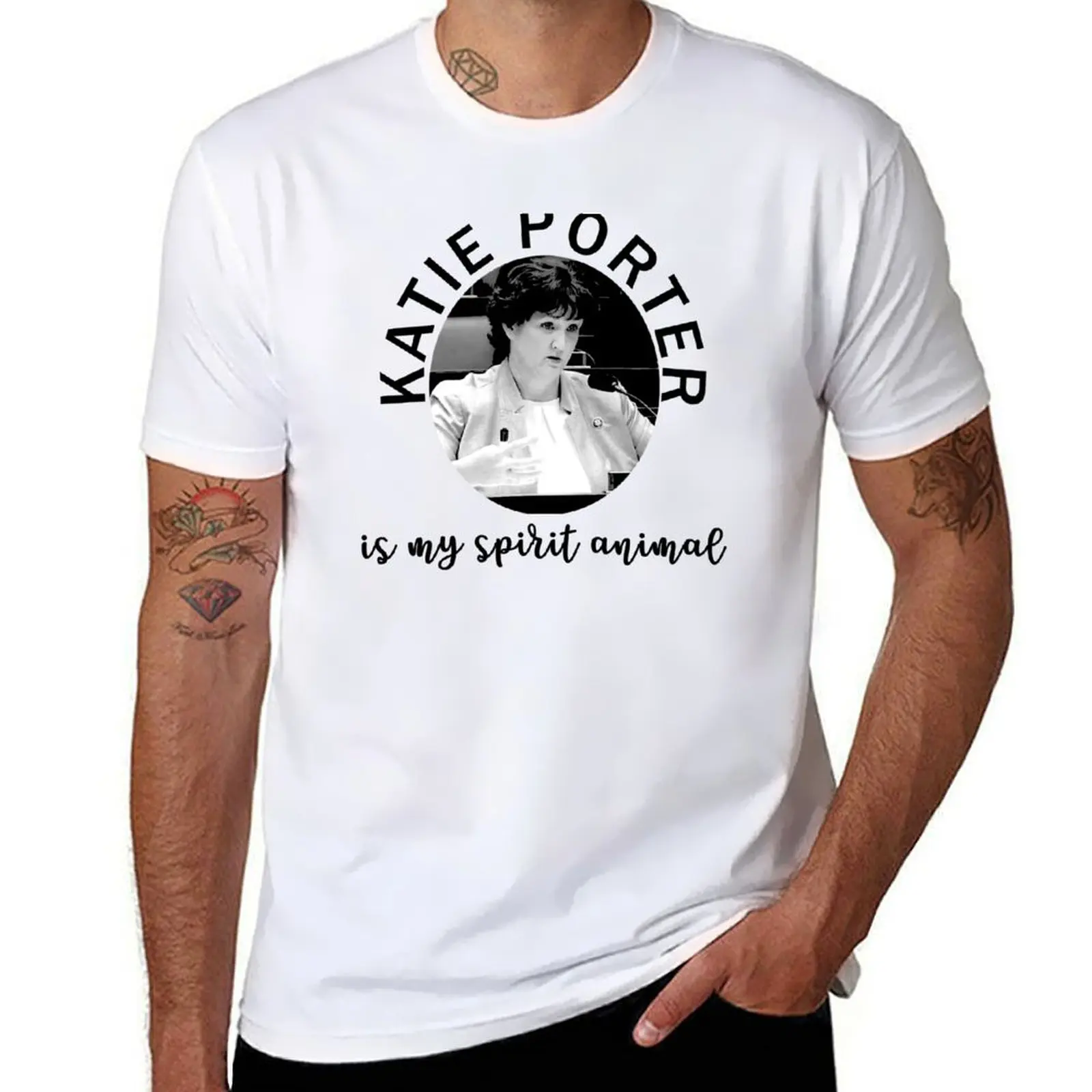 

KATIE PORTER IS MY SPIRIT ANIMAL T-Shirt funny t shirts cotton t shirts for man cotton soft T-Shirt