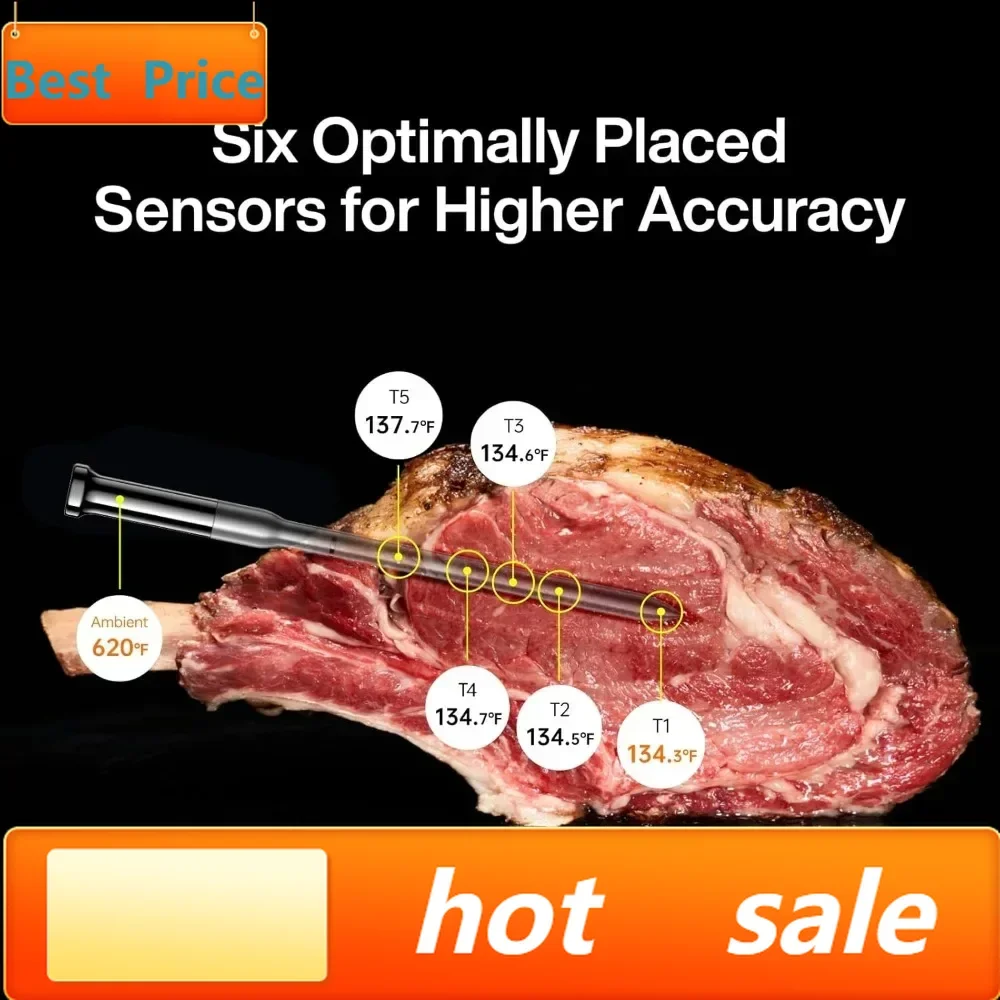 

Hot salesHot-sellingTyphoon Sync Gold Wireless WiFi Meat Thermometer with 2 Slim Probes, 6 Sensors, Enhanced Signal Strength, F