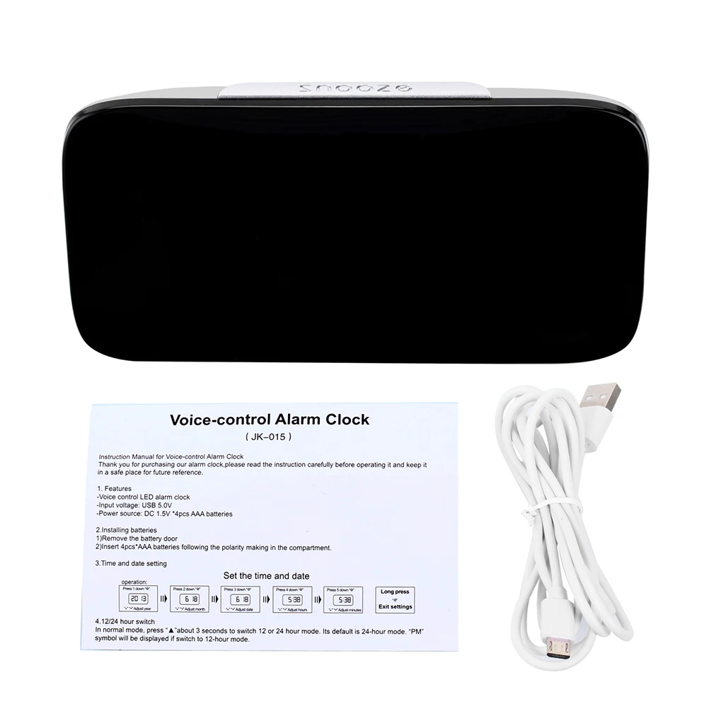 

Led Usb Port Large Screen Digital Alarm Clock Multi Function Bedside Table Clock For Office Home Senior Green No