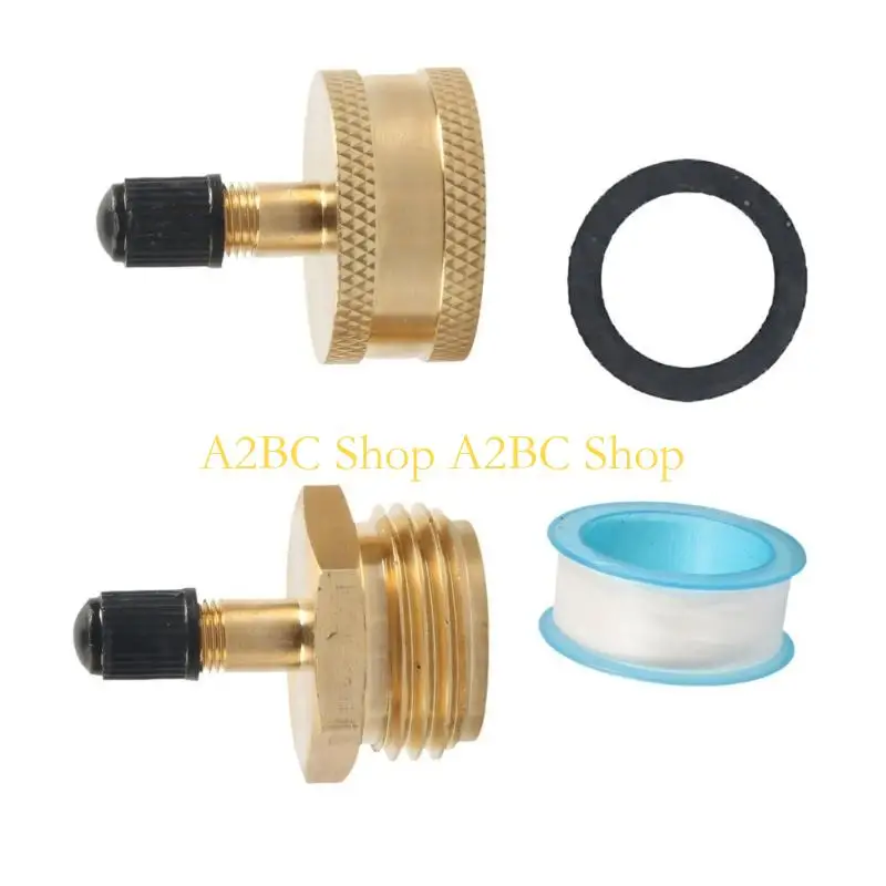 A2BC Universal 3/4 Inch GHT Brass Air Connection Water Structure Parts Fitting for Camping Water Pipe Drainage & Anti Freeze