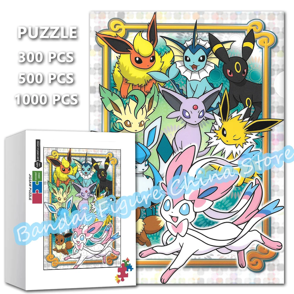 

Japanese Anime Pokemon 300/500/1000 Pieces Puzzle Eeveelution and Water Fire Grass Print Jigsaw Puzzle Kids Toys Birthday Gifts