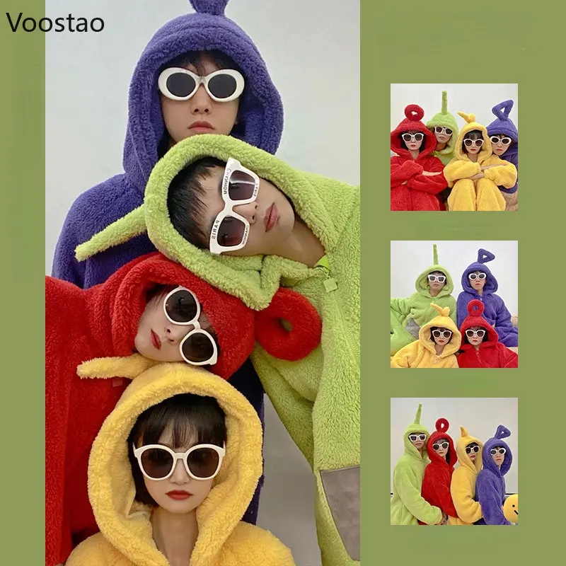 Autumn Winter Women Cute Onesies Pajamas Coral Fleece Warm Cartoon Hooded Sleepwear Cosplay Sweet Home Clothes Pyjamas Jumpsuit