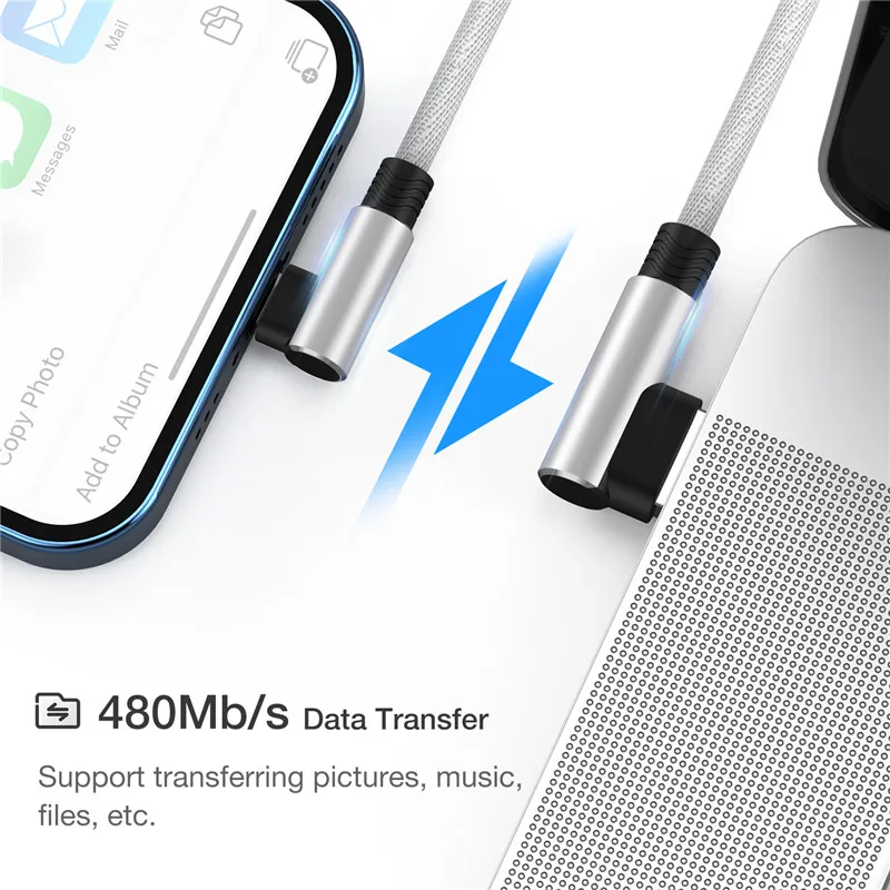 90 Degree USB Cable For iPhone 11 12 13 14 Pro X XR Max SE 6s 7 8 Plus Mobile Phone Lead 3m Fast Charging Cord Data Charger Wire