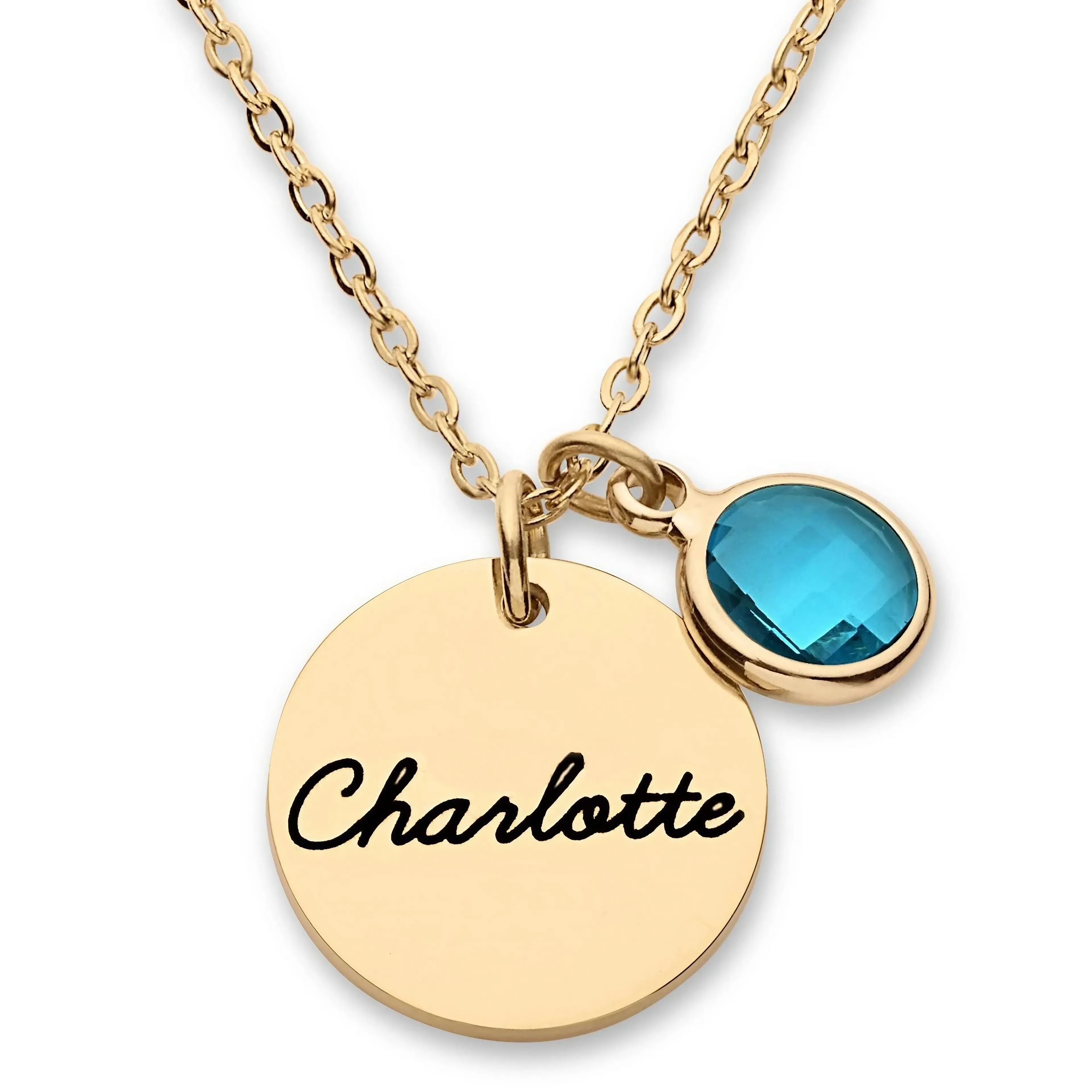 

Custom Heart Pendant Necklace Personalization Included Text Engraved 12 Birthstone Jewelry For Women Children Party Gift