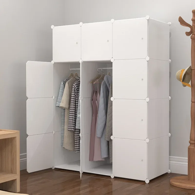 Wardrobe Closet Cabinet Simple Wardrob Plastic Space Saving Cabinet Portable Folding Bedroom Organizer Shelves Bedroom Furniture