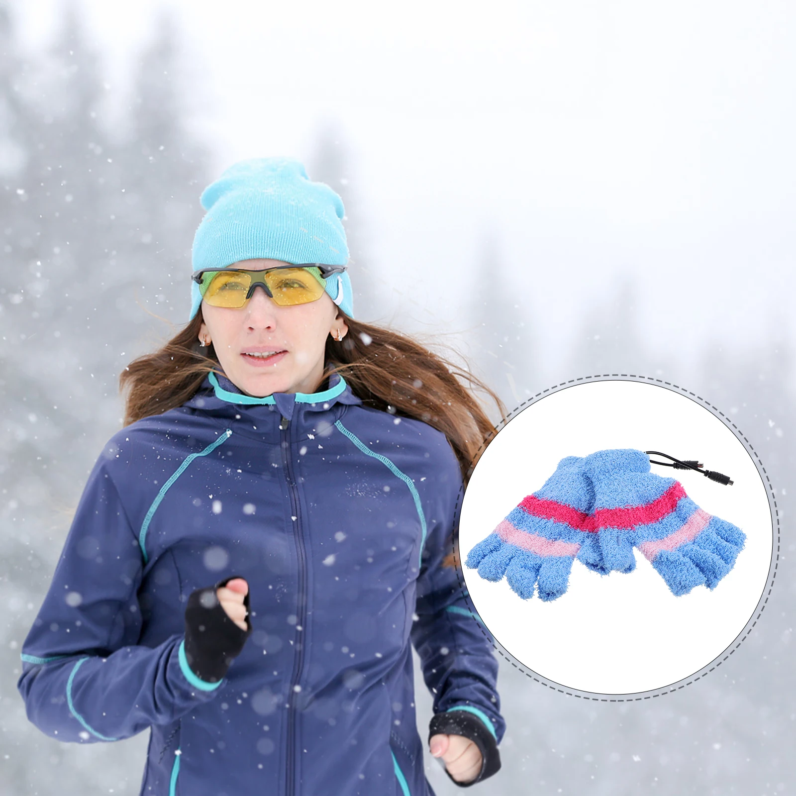 

Electric Heating Finger Gloves USB Powered Winter Hands Warmer Unisex Computer Interface Mitten Laptop Yarn Half