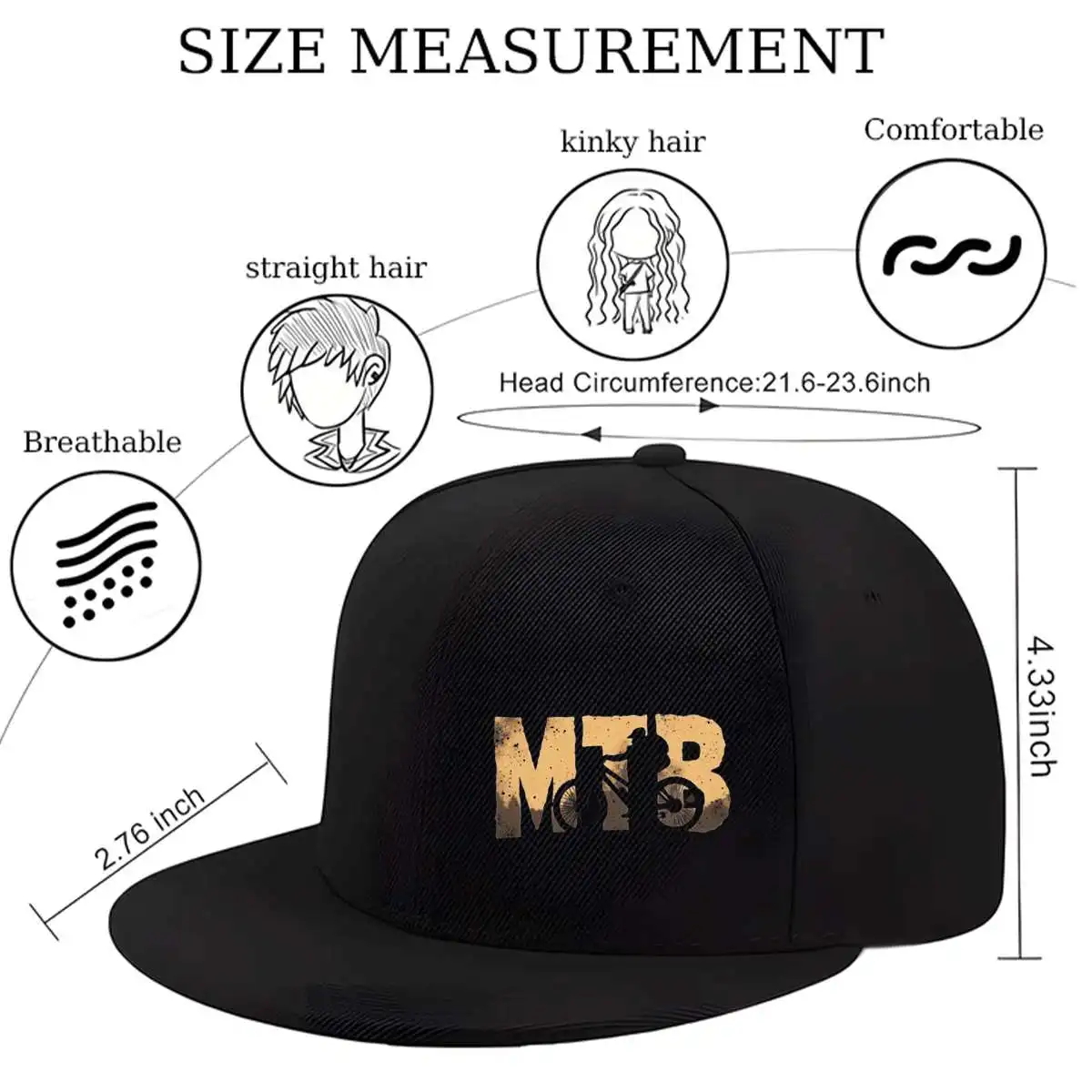 This Baseball Cap Features an MTB Letter Design And Is Ideal for Cyclists on Their Journeys. It Has a Neutral Style with a Brim,