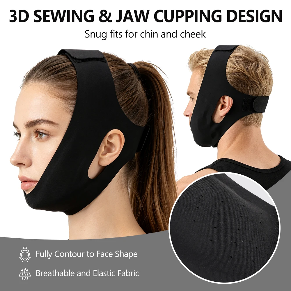 V Line Face Shaper with Hot Cold Gel Pack And Jaw Ice Pack - Reusable Face Lifting Belt Double Chin Slimming Strap for Teeth Gri view 6