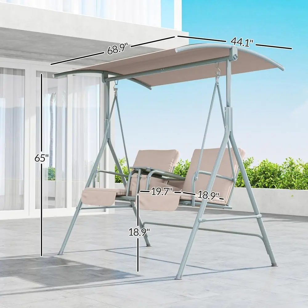 Outdoor Porch Swing Chair with Heavy-Duty Steel Frame for Garden, Poolside and Backyard Use, Customized