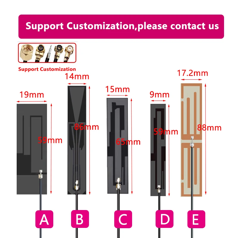 10PCS 5G 4G LTE 3G GSM Interne FPC Printplaat Patch Antenne 600 ~ 6000Mhz Omni WiFi 8 ~ 10DBI Antenne Signaal Boost U.fl