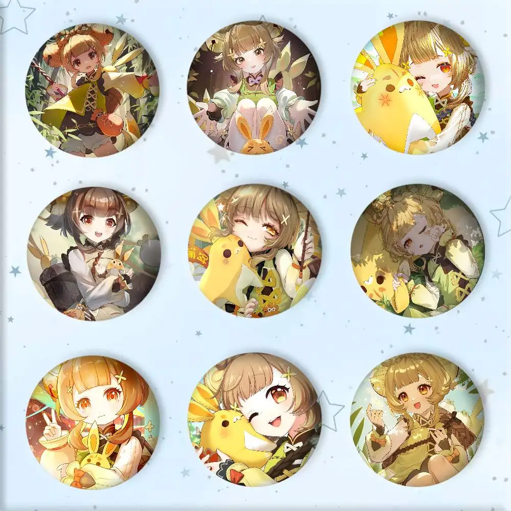 Game Genshin Impact Yaoyao Badges Round Cosplay Pin Bag Decor Fans Collect Friends Gifts Brooch