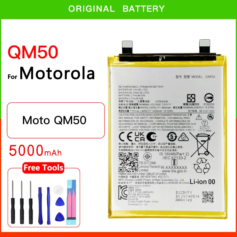 

100% Original Genuine 5000mAh QM50 Battery For Motorola MOTO QM 50 Batteries Batteria + FREE Kit Tools with tracking number