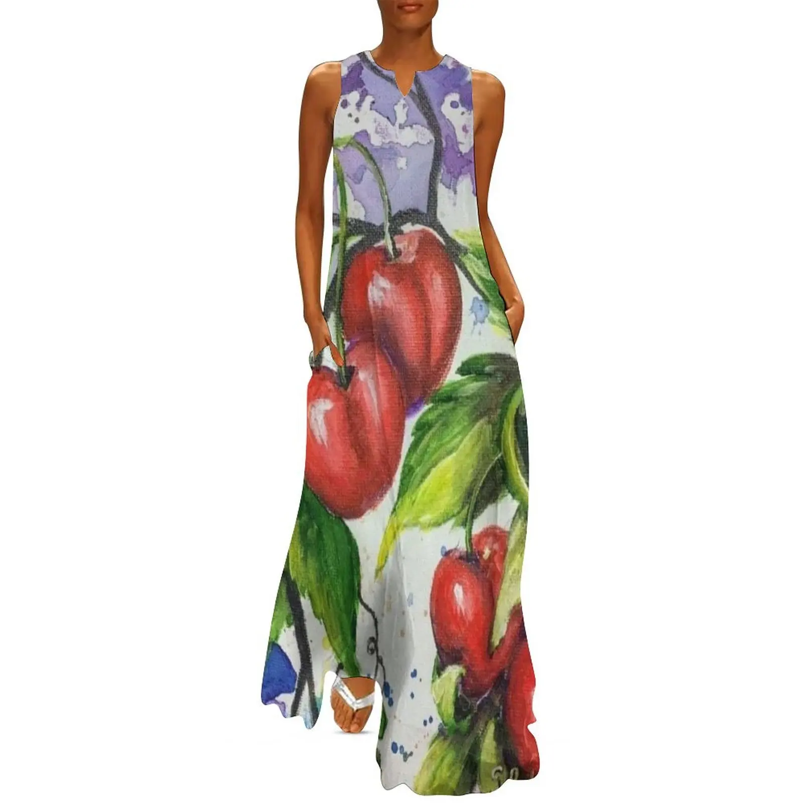 

Cherries on the Branch Long Dress luxury evening dresses for women 2025 long sleeve dresses Dance dresses