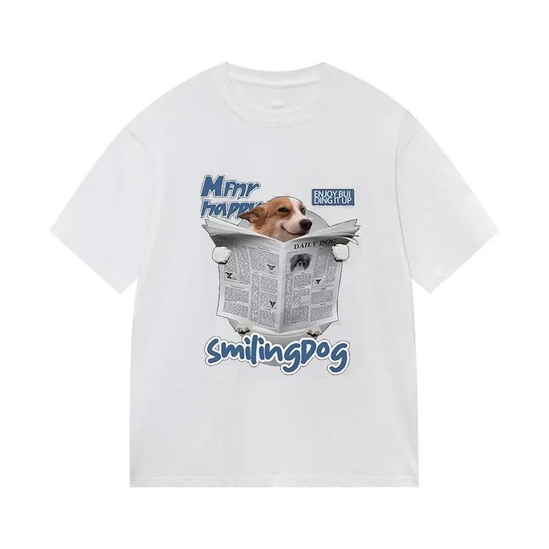 

2025 Streetwear Fun Printed T-shirt for Both Men and Women, Short-sleeved, Versatile and Casual Couple Top