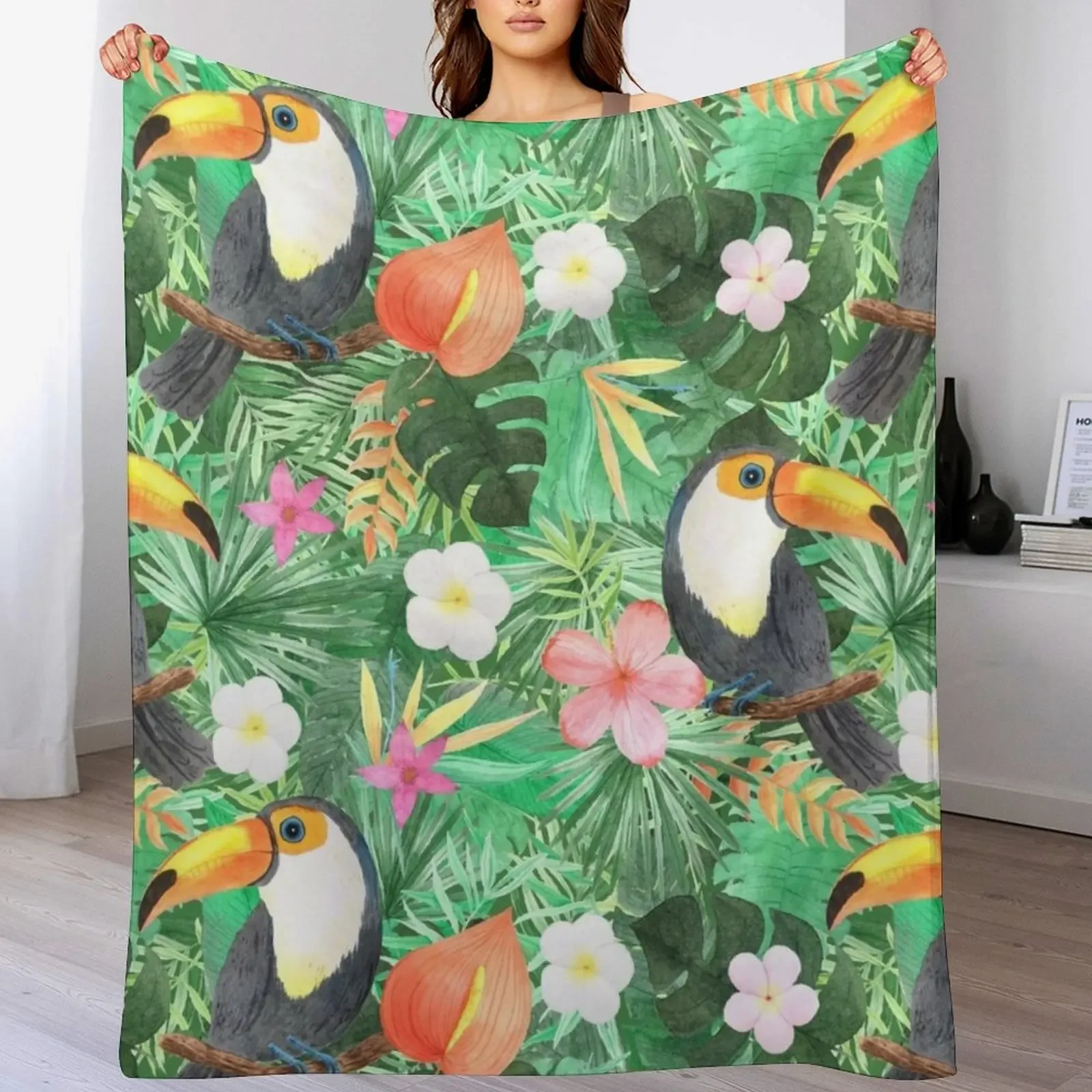 

Tropical tucan pattern Throw Blanket Sleeping Bag Thin blankets ands Luxury Blankets