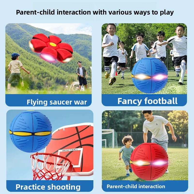 Palla da gradino rimbalzante per bambini - Deformazione del disco volante, esterno luminoso, giocattolo educativo per neonato, sicuro, edificio della coordinazione