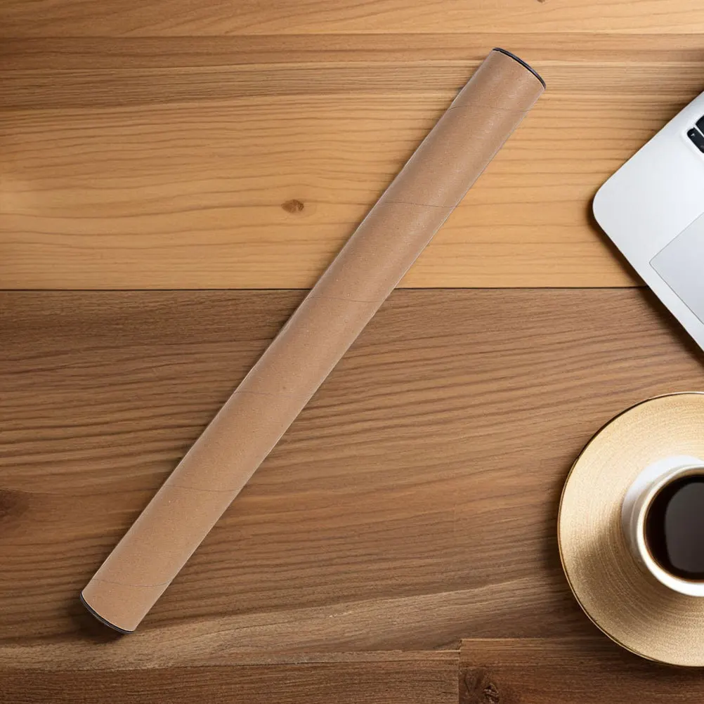 8pcs 40X4Cm Kraft Paper Tubes Postal Tubes With End Caps For Poster Storage Shipping Artwork Mailing Cylinder Round Cardboard