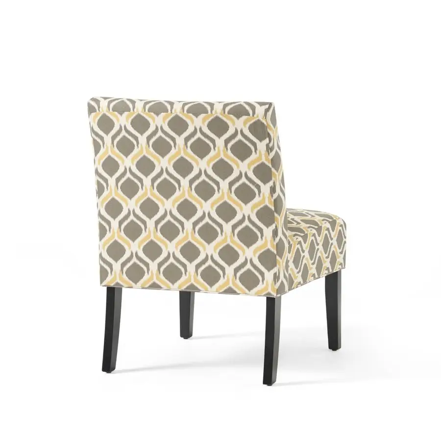 Chaise de salle à manger en tissu Kassi, jaune gris