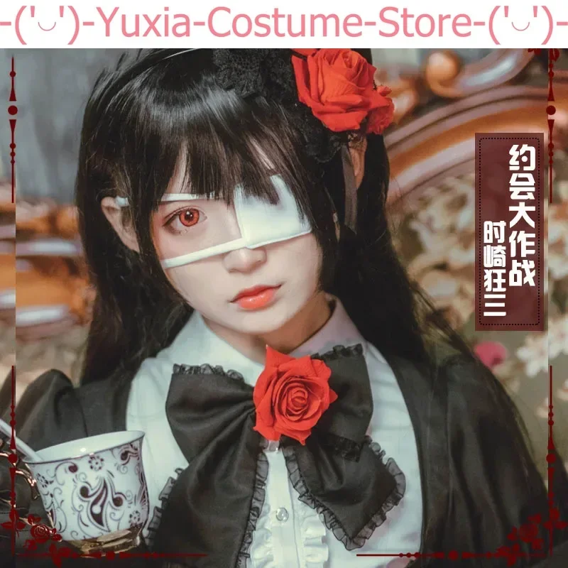 Anime! Data um ao vivo tokisaki kurumi lolita vestido sexy adorável uniforme cosplay traje vestido de festa para mulher novo