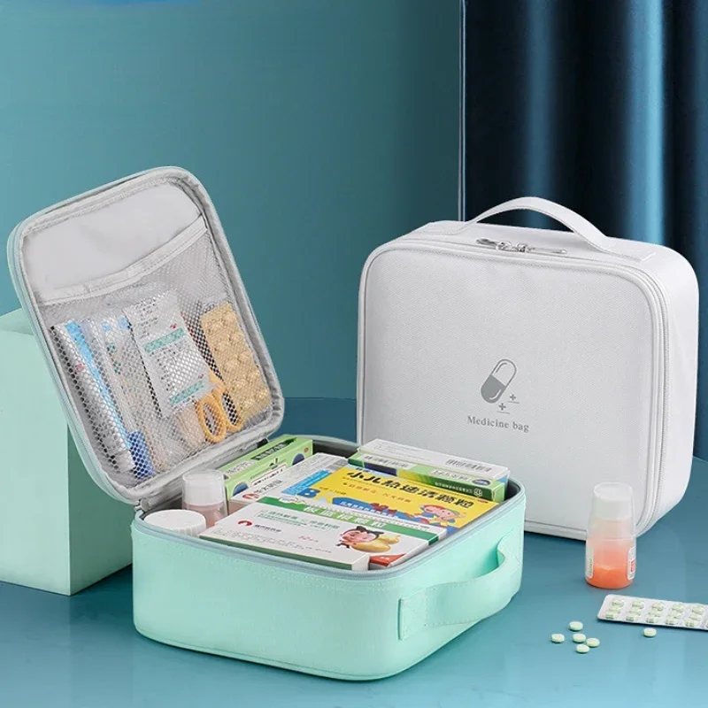 Kit di pronto soccorso vuoto borsa per medicinali per la medicina dell'auto da viaggio in famiglia borsa per pillole in gesso per ferite in tessuto portatile Kit di emergenza