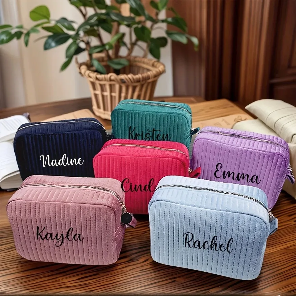 حقيبة تخزين المكياج ذات الاسم المخصص - مثالية للاستخدام في الهواء الطلق والسفر والعمل واللياقة البدنية، ومنظم أدوات المكياج اليومي، مثالية